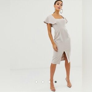 Asos | Short Sleeve Square Neck Flutter Sleeves Prom Dress Womens Size 2